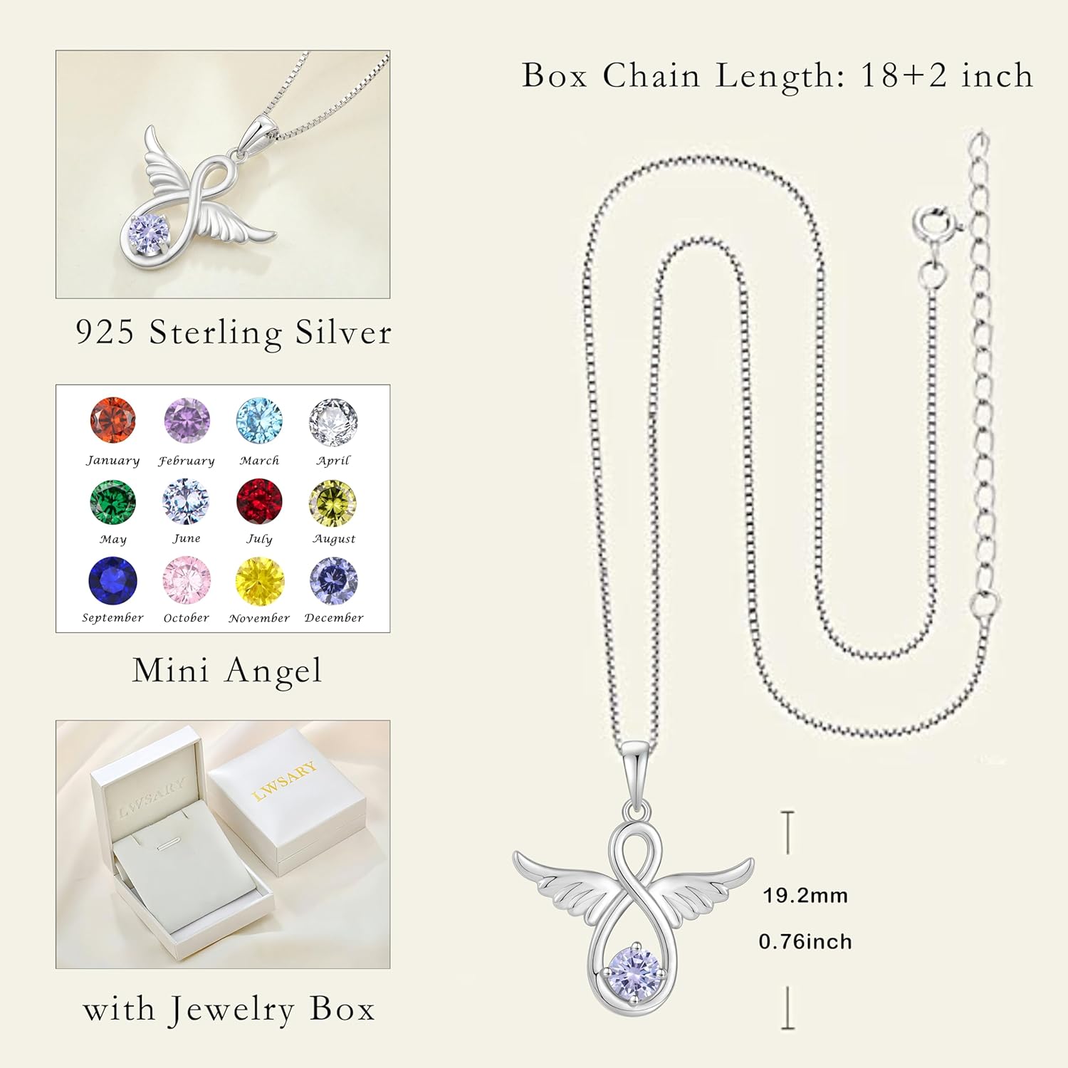 Angel Wings Necklace for Women 925 Sterling Silver Guardian Angel Pendant Necklace Angel Jewelry Gifts for Her