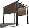 Universal Pergola Replacement Canopy Shade Cover with Breathable HDPE Fabric & Rod Pockets for 10 x 10 FT Pergola, Canopy Size: 192'' L x 106'' W (Banha Beige)