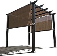 Vista 13 de Alion Home Custom Reemplazo de HDPE de protección solar permeable con bolsillos de varilla para pérgola