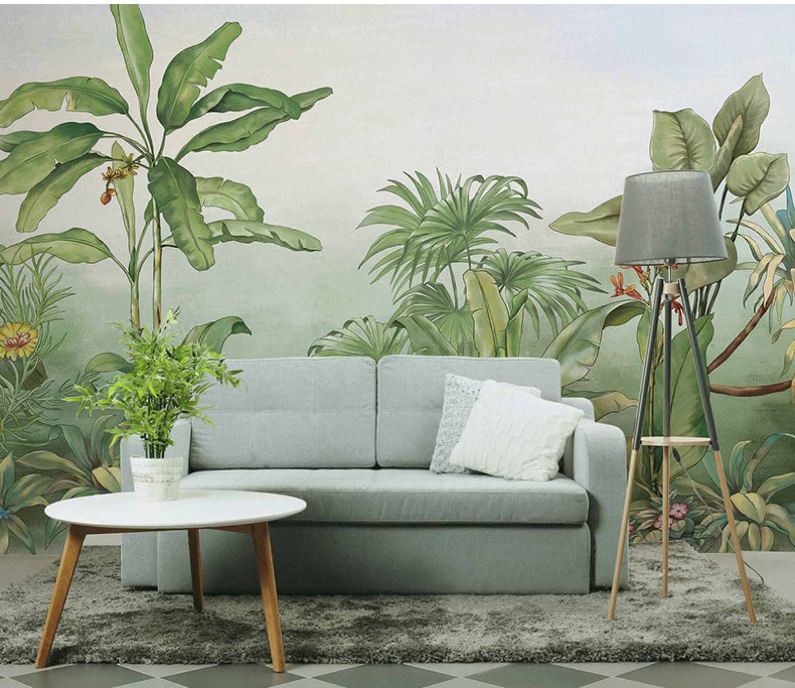 Papier peint panoramique forêt tropicale pour une chambre parentale chic