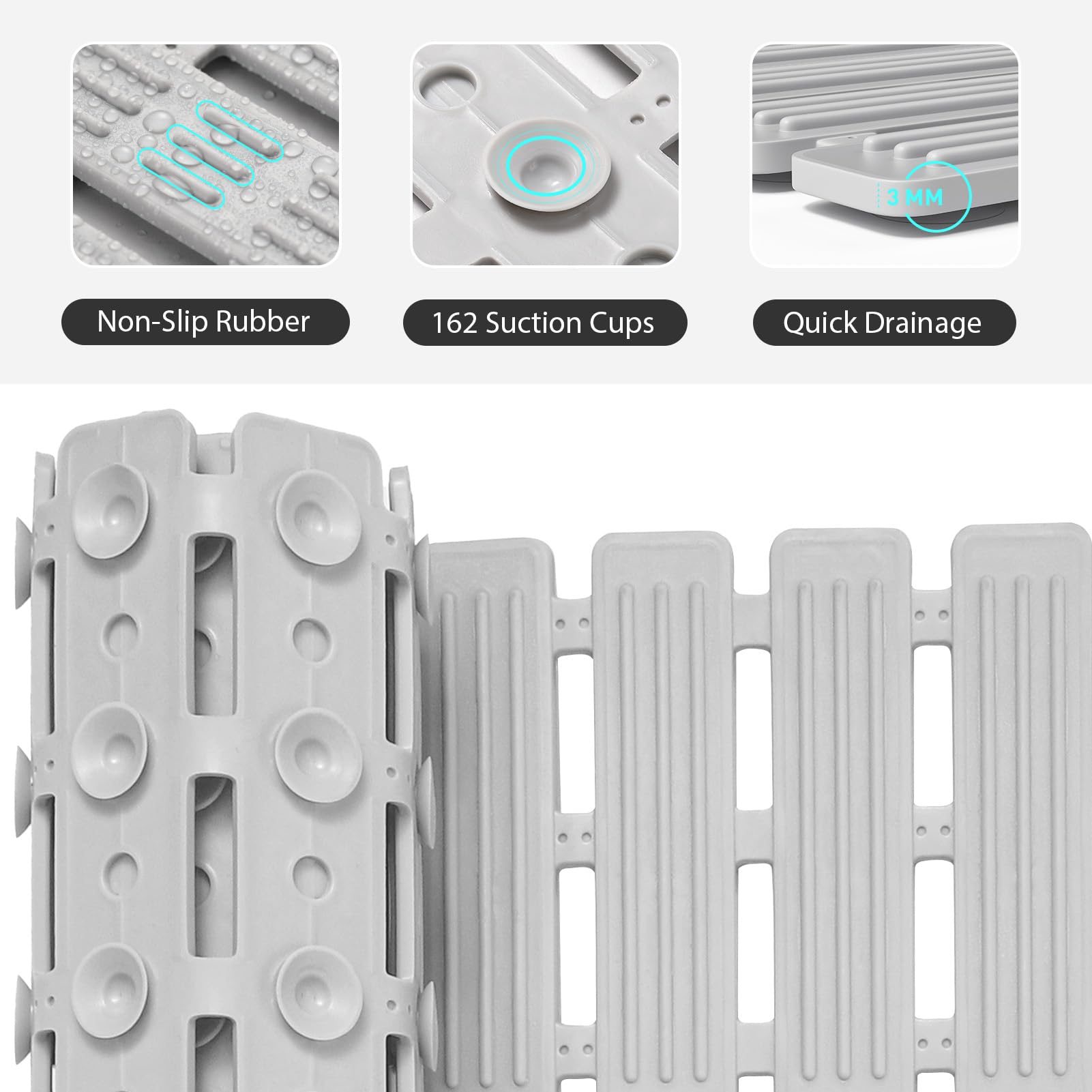 XIYUNTE Shower Mat Non Slip Anti Mould for Elderly - Image 3