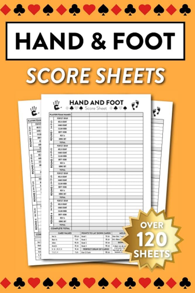 Hand And Foot Score Sheets: Over 120 Score Sheets For Hand And Foot Canasta Card Game: Publishing, Score Sheetz: Amazon.com: Books hand-and-foot-score-sheets-over-120-score-sheets-for-hand-and-foot-canasta-card-game-publishing-score-sheetz-amazon-com-books