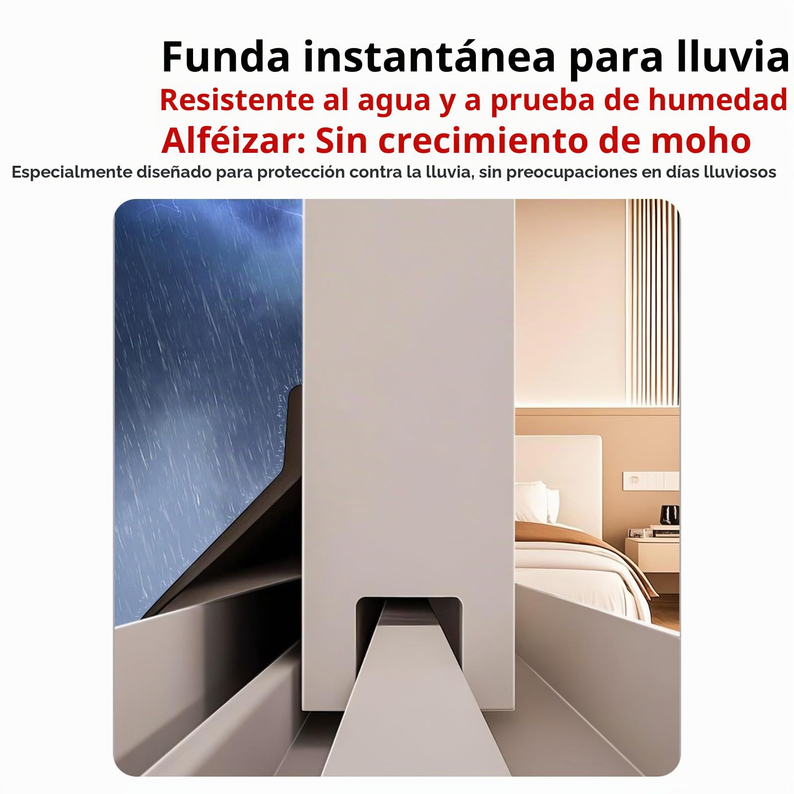 300cm Barrera de Lluvia Autoadhesiva para Ventanas - Deflector de Lluvia Puerta Flexible for Ventanas, Deflector Autoadhesivo Barrera Impermeable,Flexible y Cortable Barra De Goma Impermeable