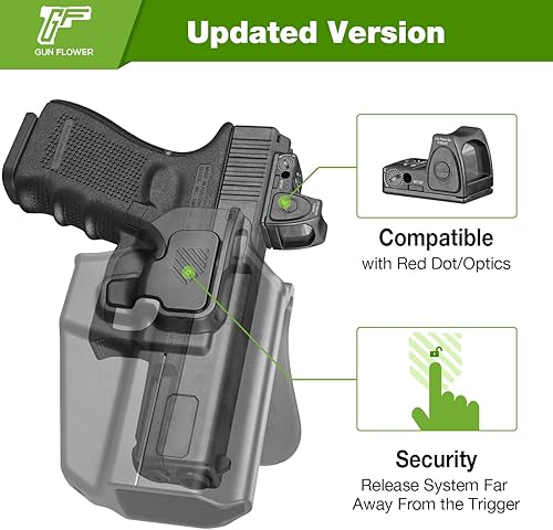 Miniatura 3 de Funda universal OWB para CanikFNWaltherBrowningS&WSarsilmazSigGirsanStoegerBersa  1911, se adapta a más de 100 pistolas, sistema de liberación de