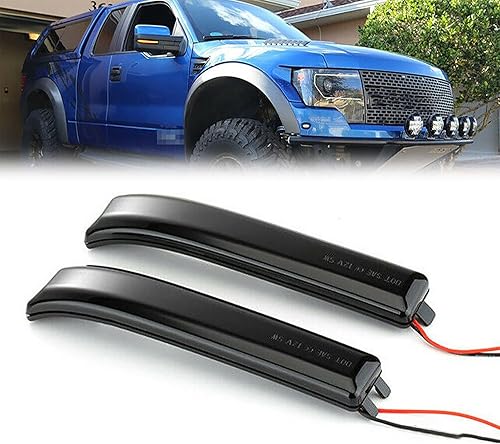 Miniatura 1 de ZZDSNJ Espejos laterales LED secuenciales dinámicos apagón intermitentes intermitentes indicador 2 unidspar para Ford F150 2009-2014