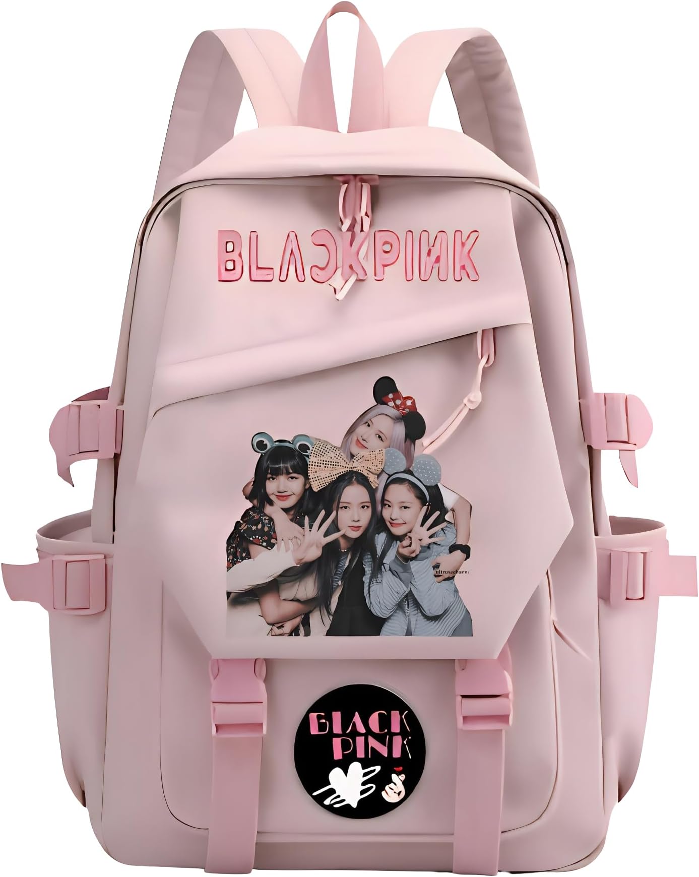 JAAIP Blackpink bag - blackpink merch black pink bag for girls stationery set school bag for girls merch, Pinkmembers Jisoo, Jennie, Rosรฉ and Lisa