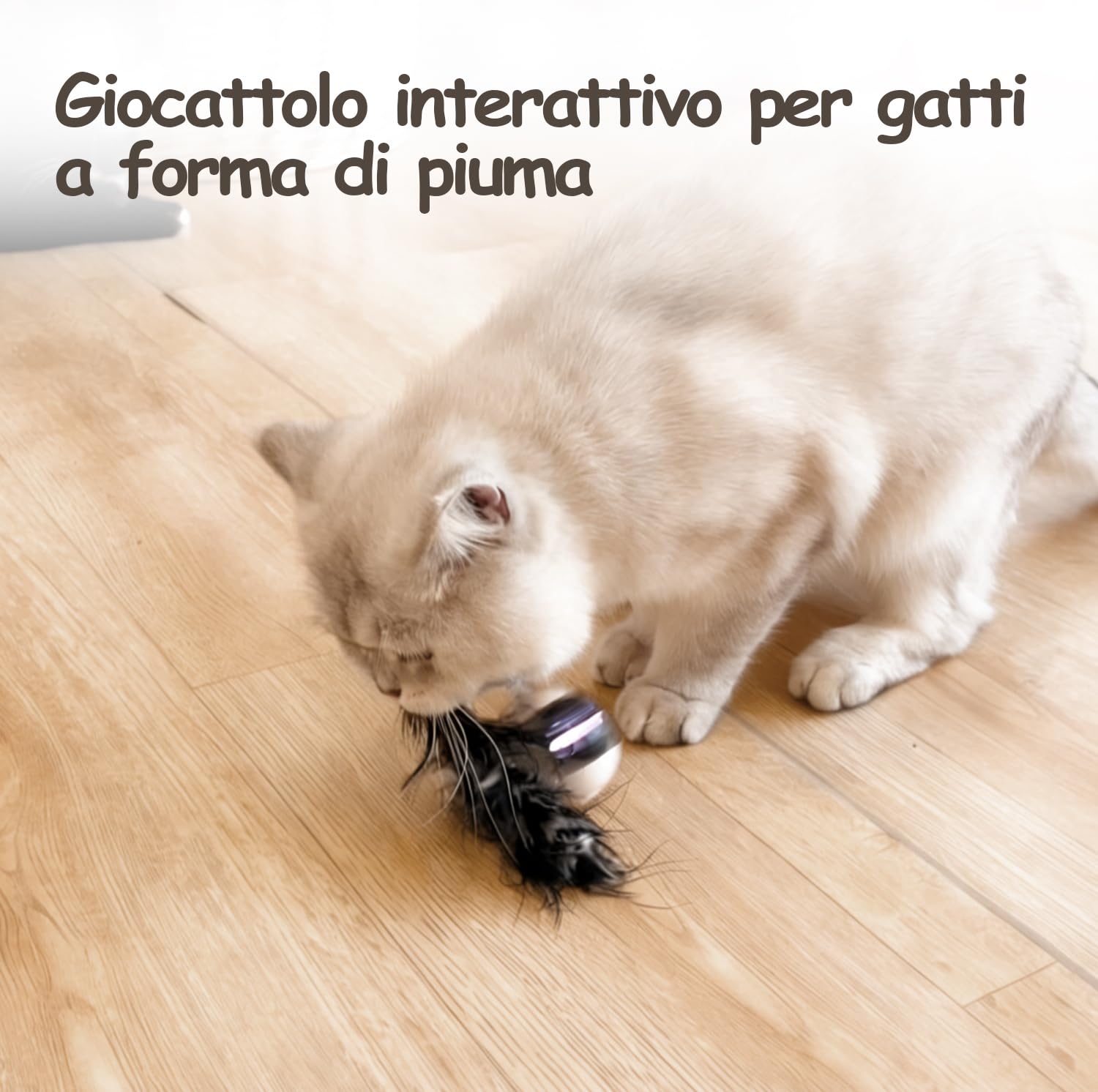 Migipaws Set di giocattoli per gatti, con palline che si muovono automaticamente, topi classici + piume, giocattoli per gattini in confezione, fai da te N in 1 animali domestici, giocattolo elettrico