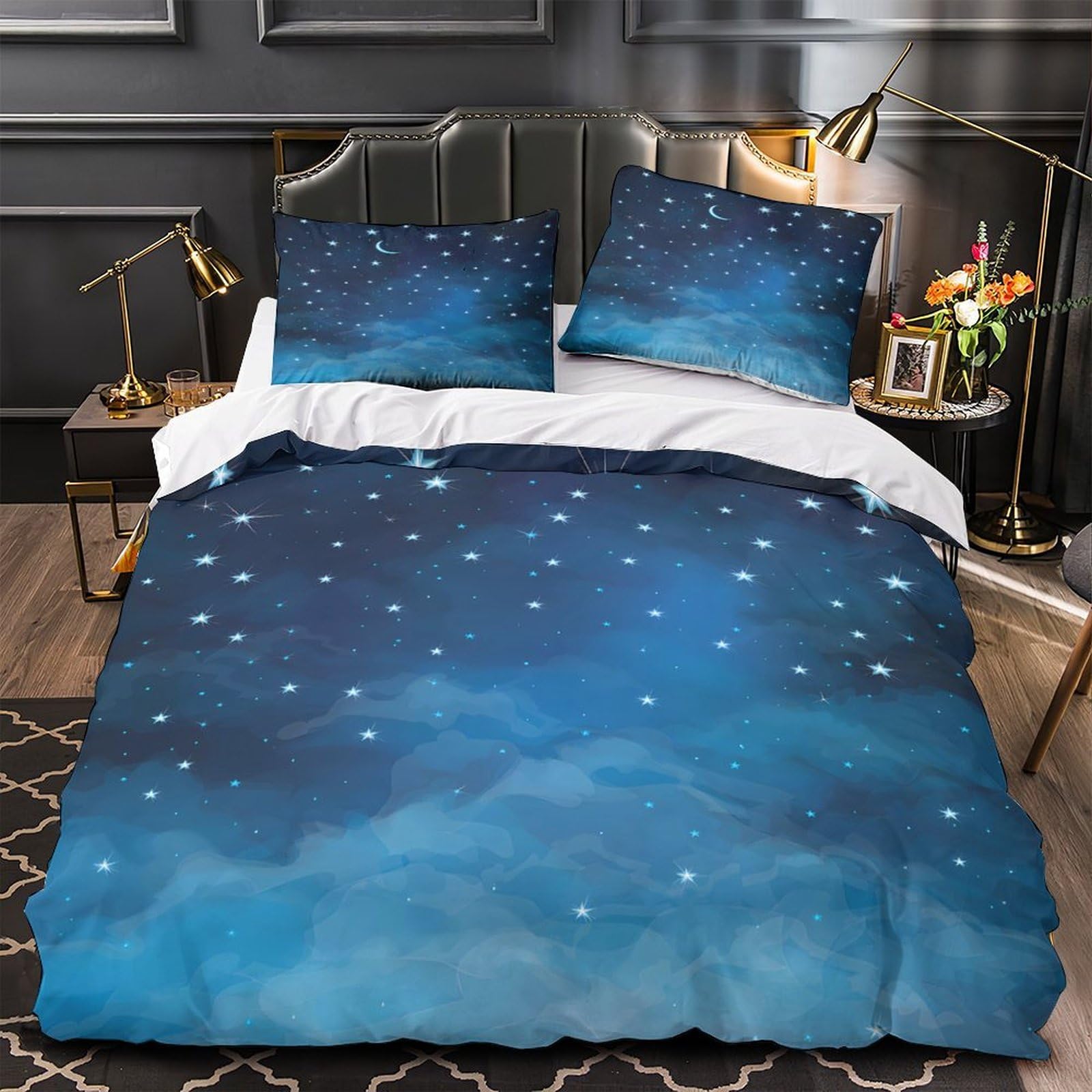 Parure de lit 3D hibou nocturne housse de couette légère fermeture éclair
