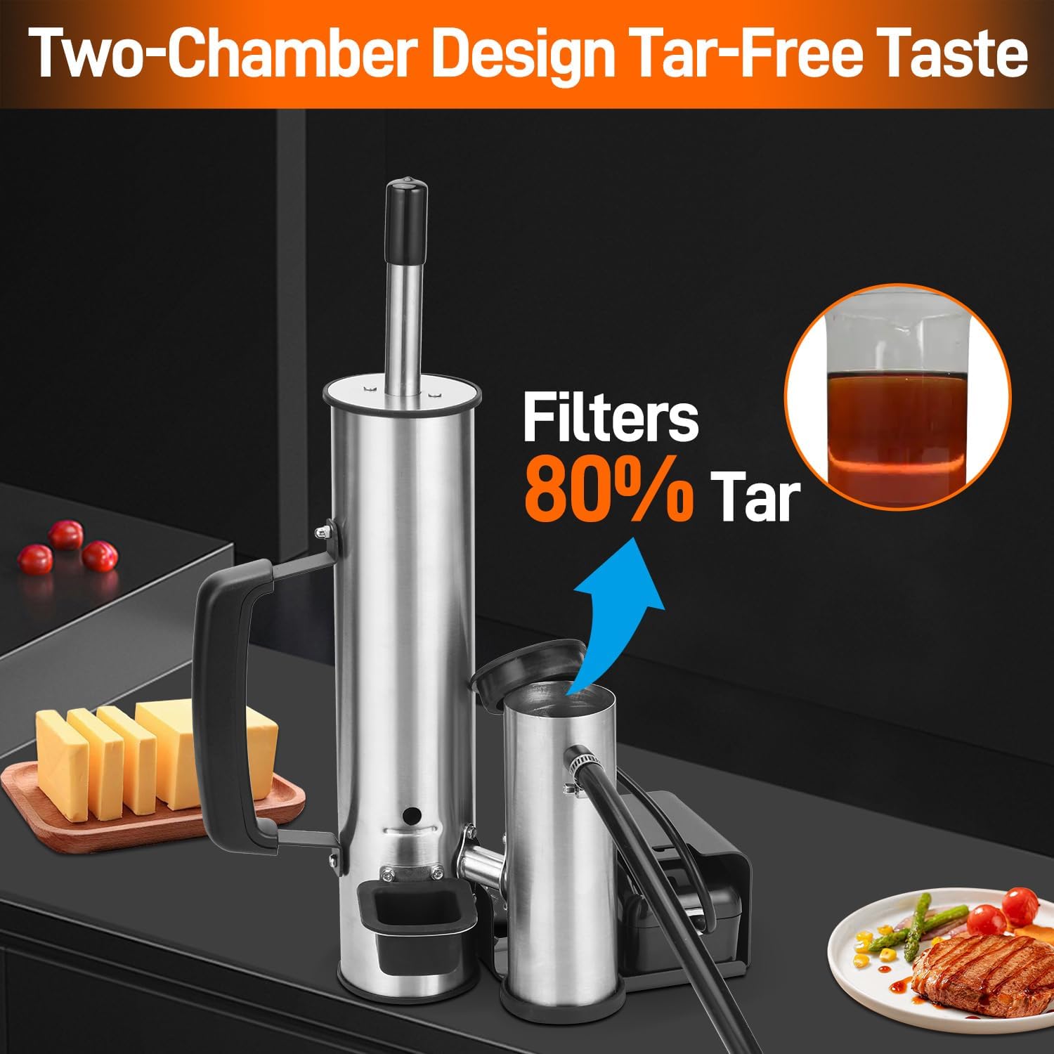 2026 Upgrade Electric Smoker Generator, Cold Smoker 60-70°F for Cheese/Salmon, Adjustable Smoke Volume Air Pump, Smoke Tube for Pellet Smoker, Fits Gas/Pellet Grill, Smoking Accessory Gift for Men