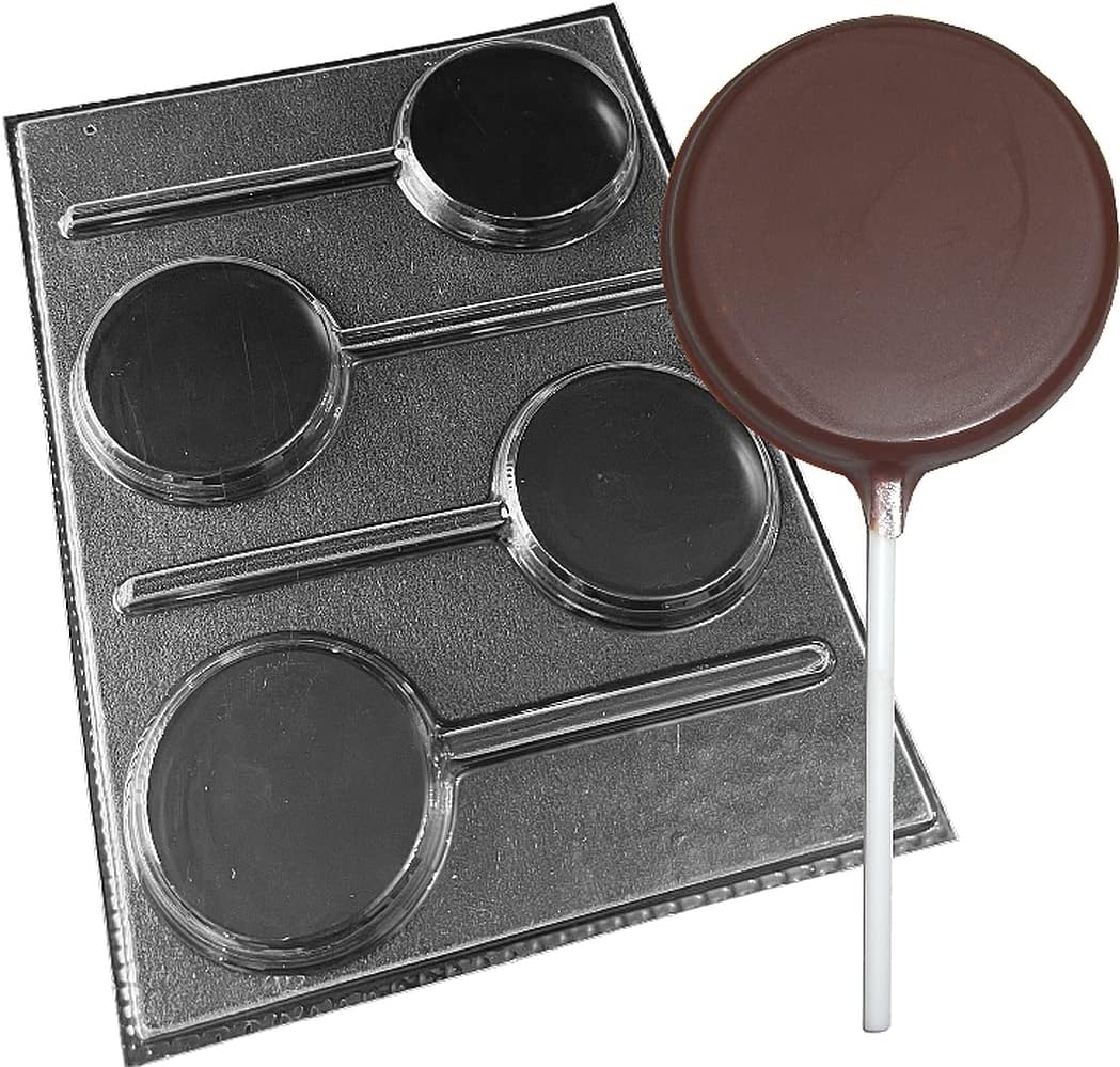 Plain Round Chocolate Lollipop Mold 4 Cavities Lolly Mould