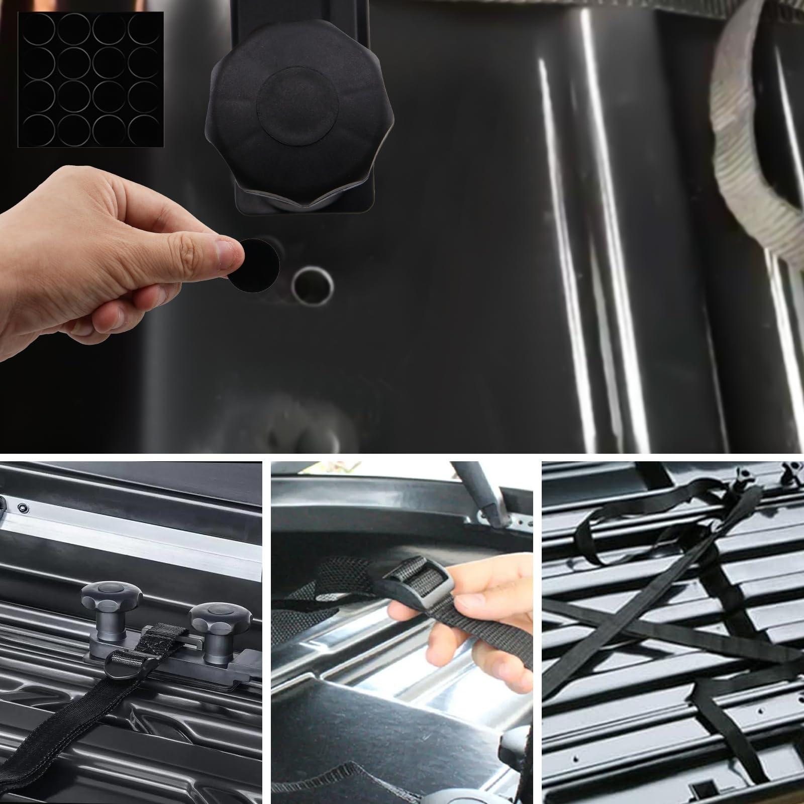 Accessoires Coffre Toit TOKSEO Lot De 4 Supports De Fixation Pour Coffre De Toit En U, Accessoires De Support Installation Coffre Toit Facile Sans Outil Accessoires Coffre Toit TOKSEO Lot De 4 Supports De Fixation Pour Coffre De Toit En U, Accessoires De Support Installation Coffre Toit Facile Sans Outil