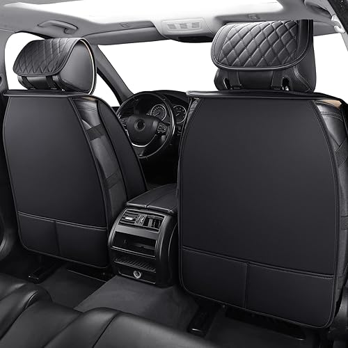 Miniatura 2 de Aierxuan Fundas de cuero para asiento de automóvil, impermeables, ajuste universal para Honda Hyundai Sonata Kona Accent Ford Fiesta Focus Buick