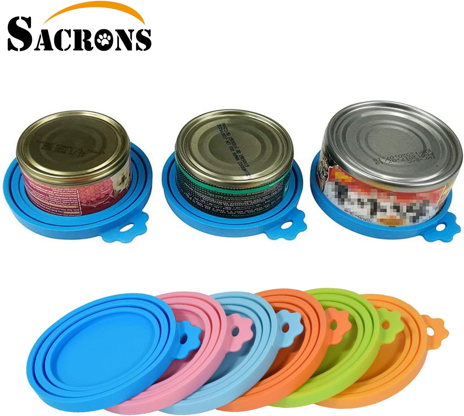SACRONS Can Covers Universal Silicone Can Lids for Pet Food Cans Fits Most Standard Size Dog and Cat Can Tops BPA Free