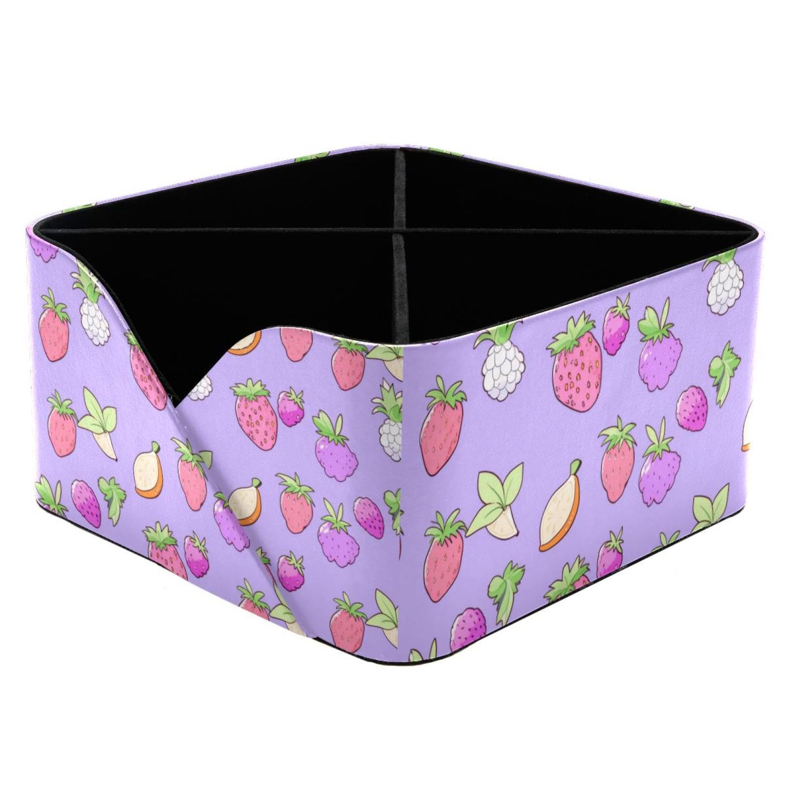 Boîte de rangement et organiseur polyvalent aux motifs fruits violets