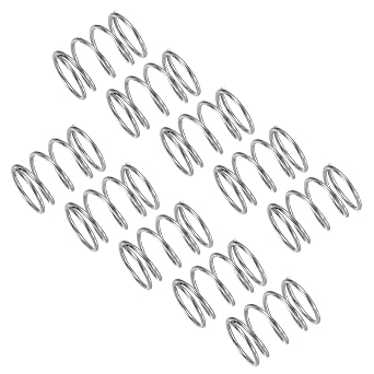 sourcing map 10Pcs Compression Spring, 304 Stainless Steel 7mm OD 0.6mm Wire 10mm Length Mechanical Spring for Shop Home Repair Project, Silver Tone
