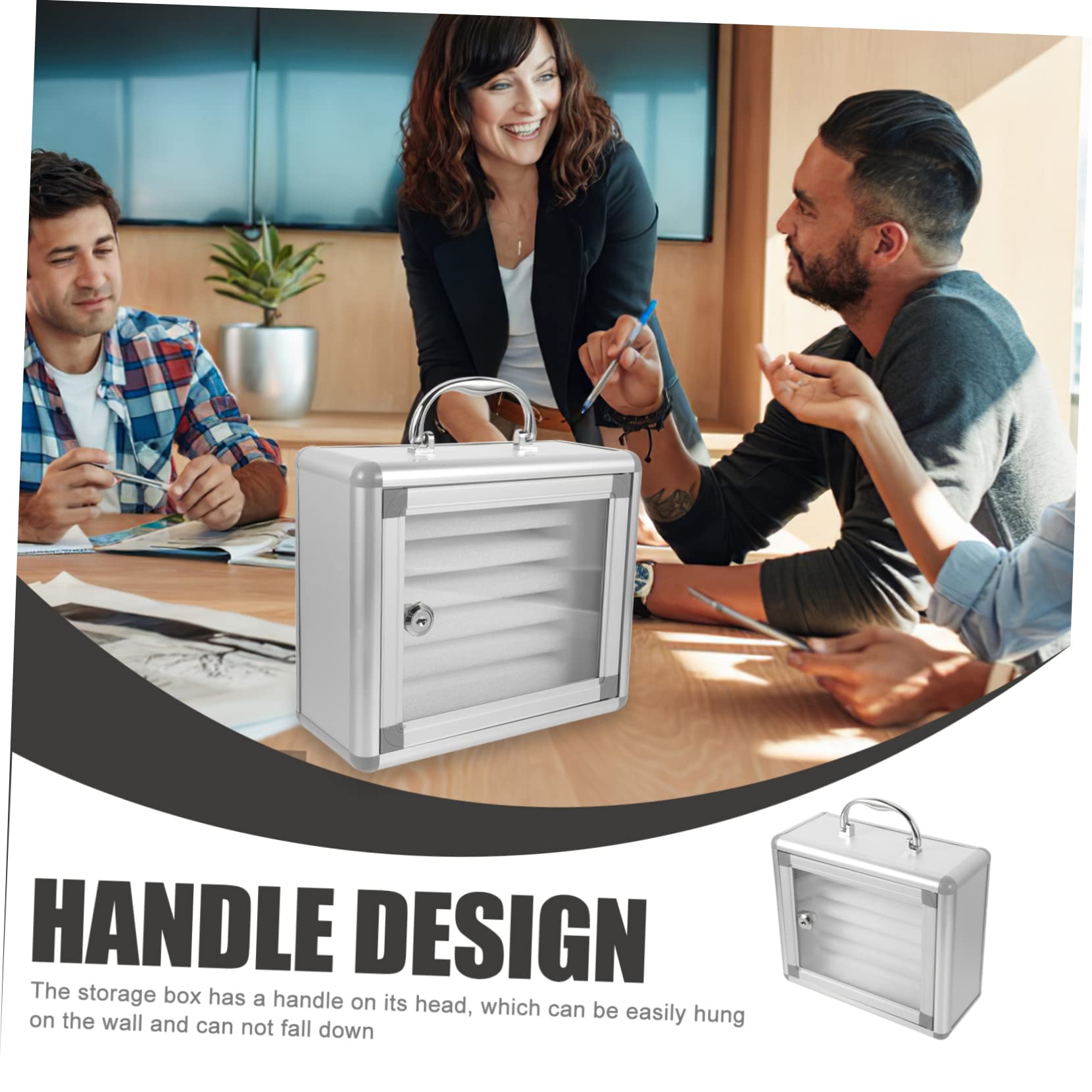 Holibanna Phone Jail Organizer Cell Phone Storage Box with Handle for School Office and Meeting Use Fiberboard Design