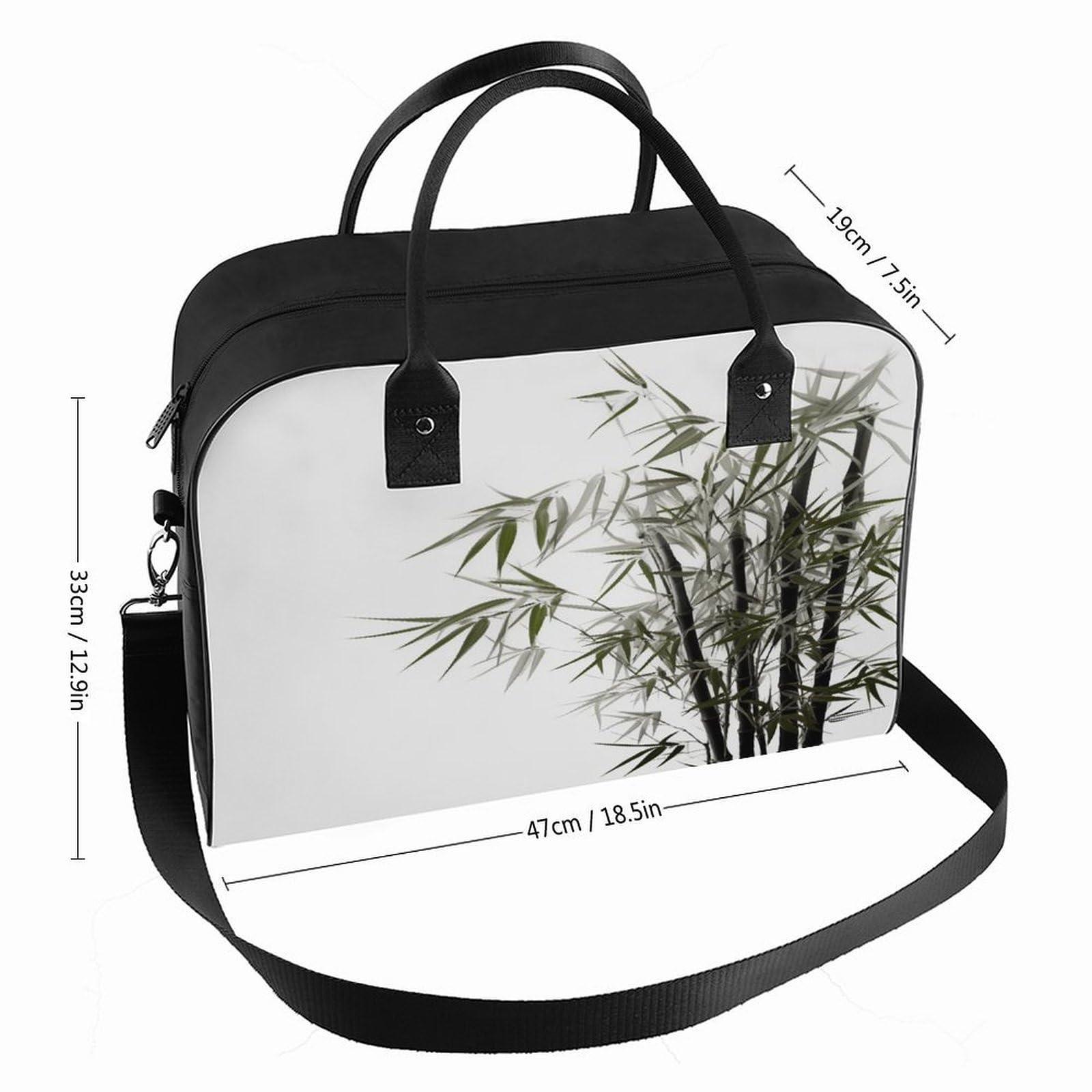 Asian Plant Laptop Tote Bag Casual Travel Handbag Multi Pocket Shoulder Bags for Work Travel