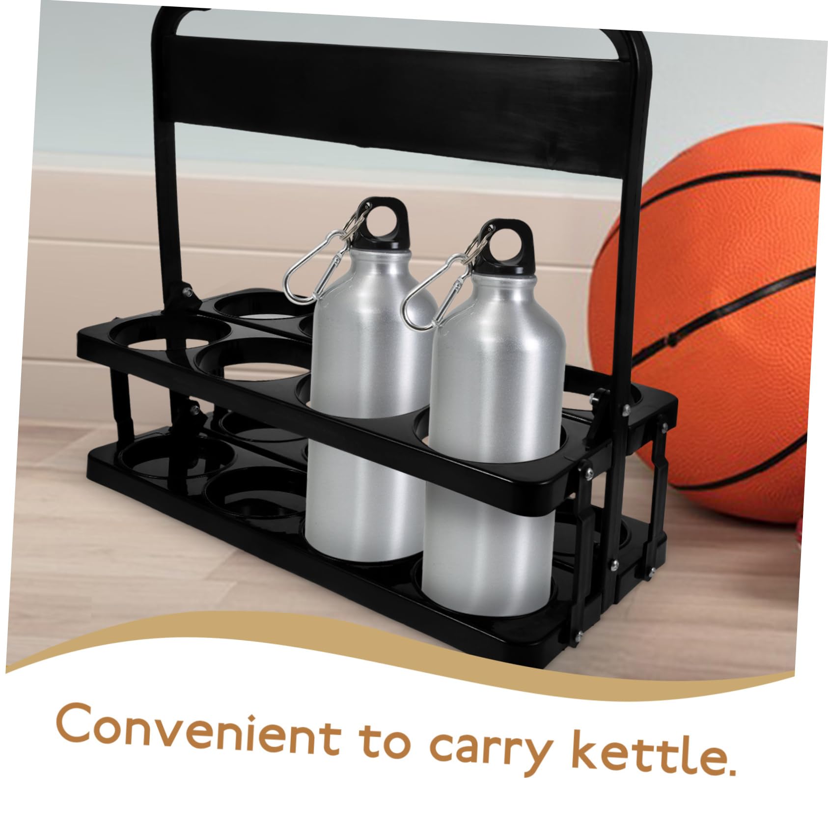 Soporte Portátil para Botellas de Agua Plegable Diseño de Asa y 8 Orificios, Liviano para Día de Juego en Mesa de Picnic o Encimera