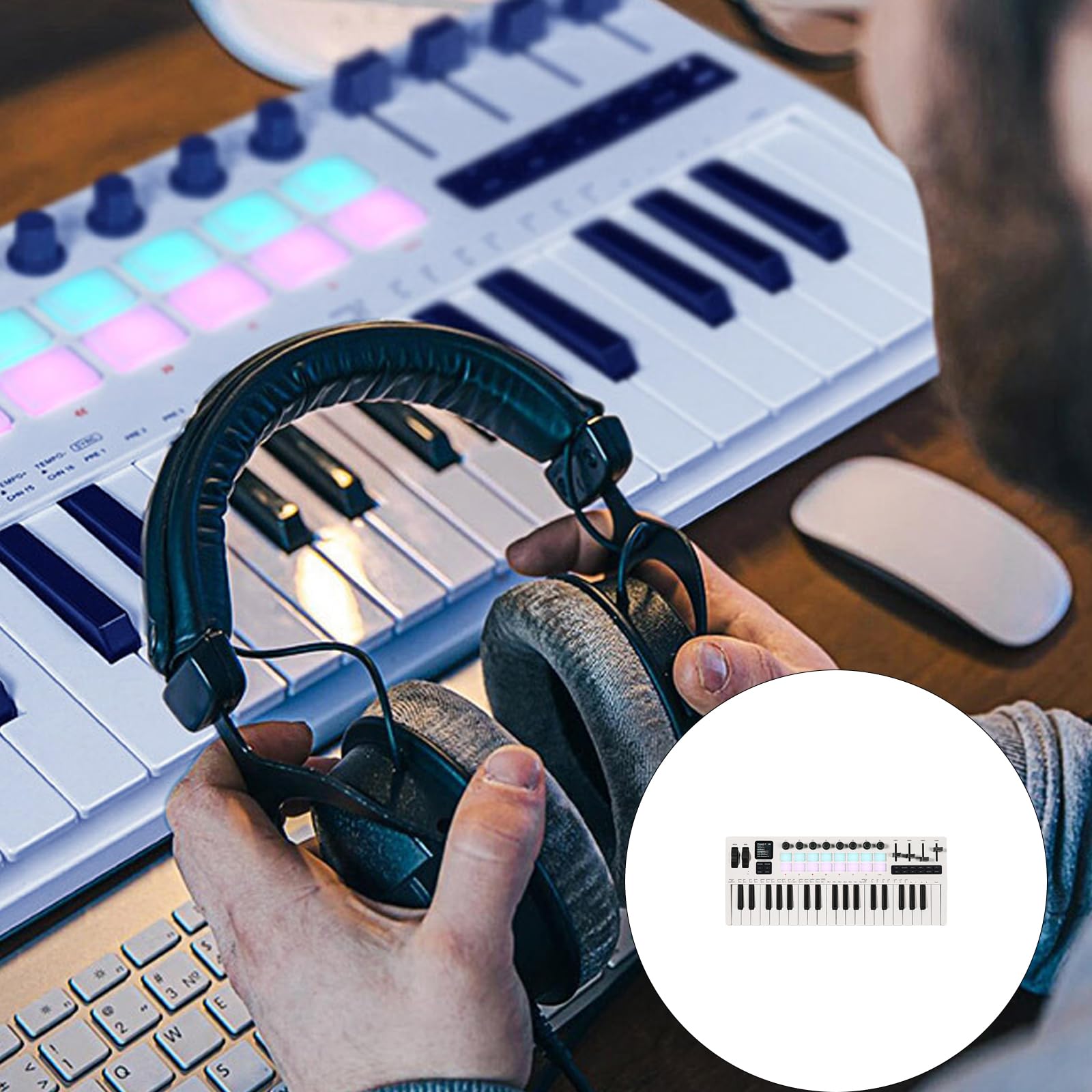 Pratico 37 Nota Tastiera USB Music Controller Abs Construction Easy Setups Per I Produttori Creazione Musicale Tastiera USB Con Pulsante Programmabile