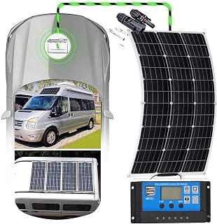 Flexible Solar Panel Kit(400w/800w), High Efficiency Monocrystalline Solar Modules(12 V), Light and Thin, Light-Transmitting, Safer,for Home,Caravan,Boat,Uneven Surfaces,400W