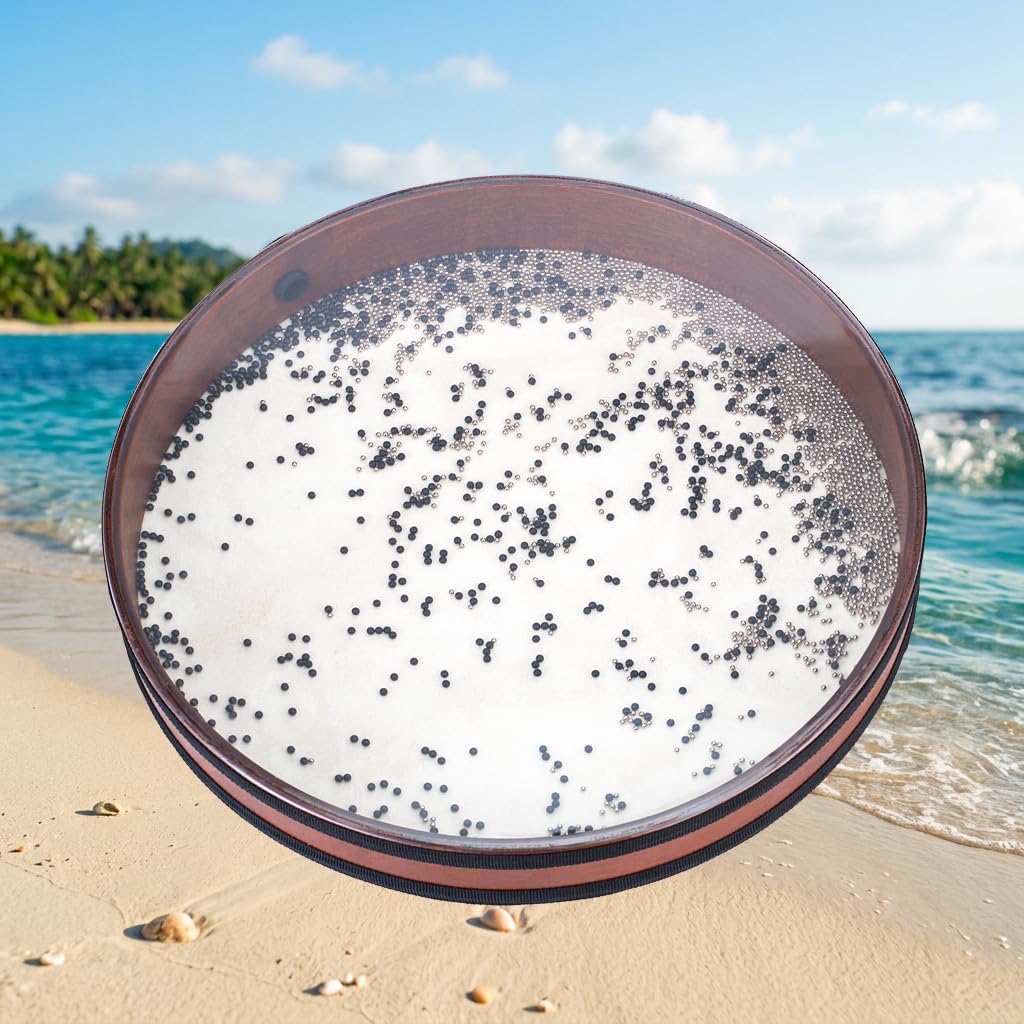 Mulucky 40.6 cm Ocean Drum Large Sea Wave Drum with Natural Goatskin Drumhead, Professional Sound Healing Instrument for Meditation, Yoga, Relaxation & Stress Relief, Padded Carrying Bag Included