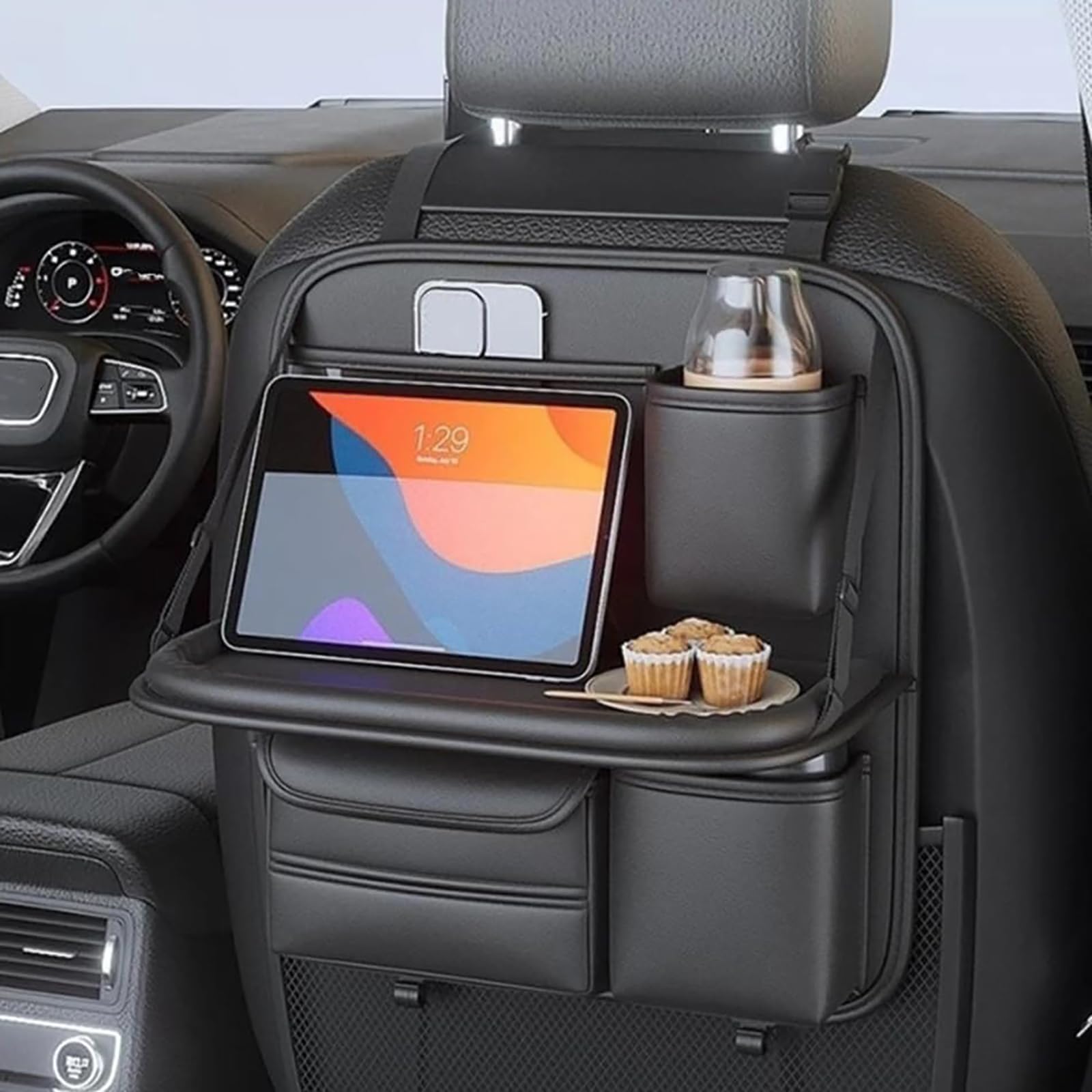 MNBVGHH Car Seat Organiser for Lexus IS300h/ES300h/LS500h/RC300h, PU Leather Back Seat Storage Bag, Waterproof Car Travel Accessories Multi-Pocket Seat Back Protector,Medium