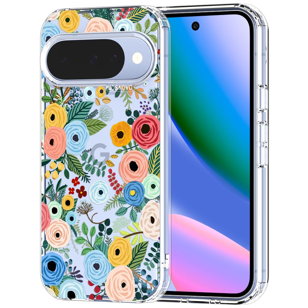 MOSNOVO Case for Google Pixel 9 & Pixel 9 Pro, [Buffertech 6.6ft Military-Grade Drop Protection] [Anti Peel Off Tech] Clear TPU Bumper Phone Case Cover Design - Great Wave — view 63