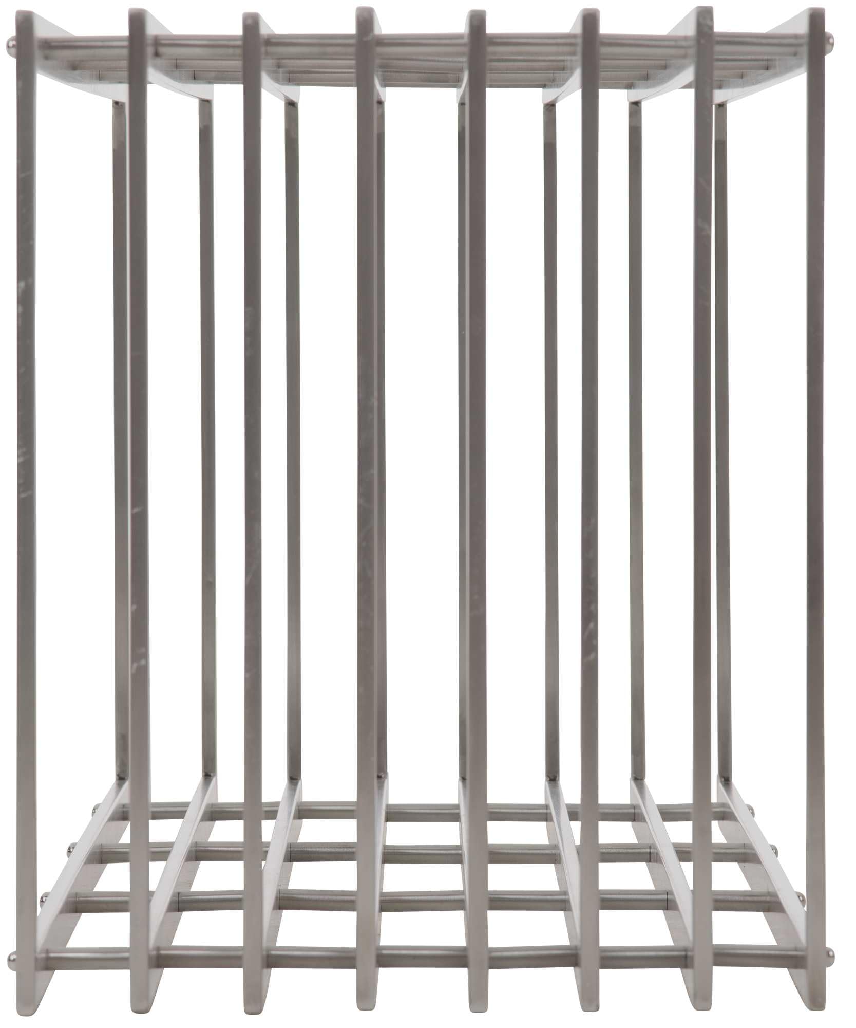 CLP Metall Kaminholzregal Irving Edelstahl I Robuster Und Handgefertigter Kaminholzständer I Brennholzregal Mit Sitzbankfunktion, Größe:40x50x100 cm