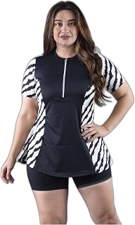 Keepfit Printed Colour Blocked 2 Piece Padded Swimming Suit for Women Price In India