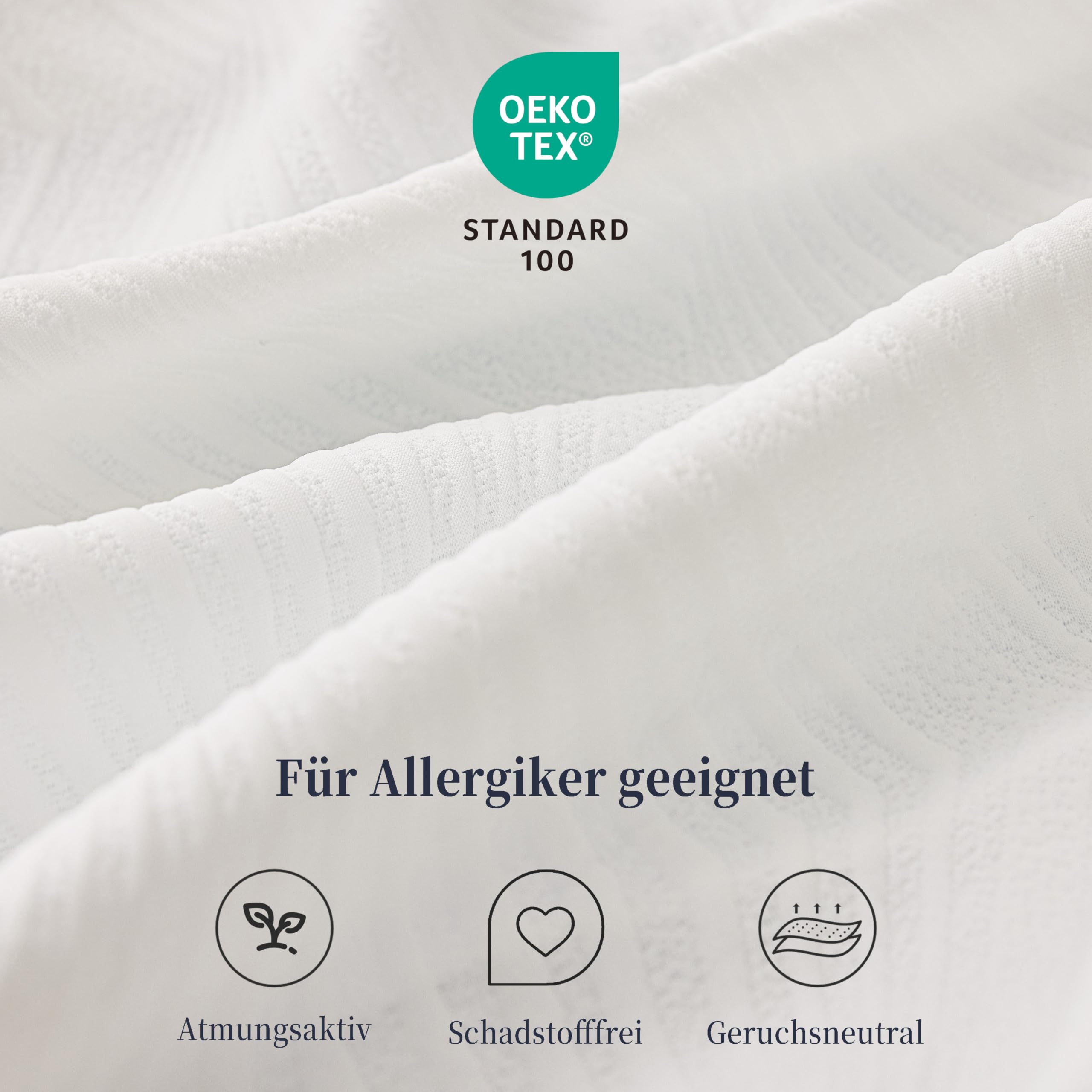 Surmatelas 90x200cm H3-7,5cm en Mousse à Mémoire & Mousse à Froid, Certifié Oeko-TEX®, Housse Amovible, Antidérapant, Antiallergique, Silencieux & Respirant