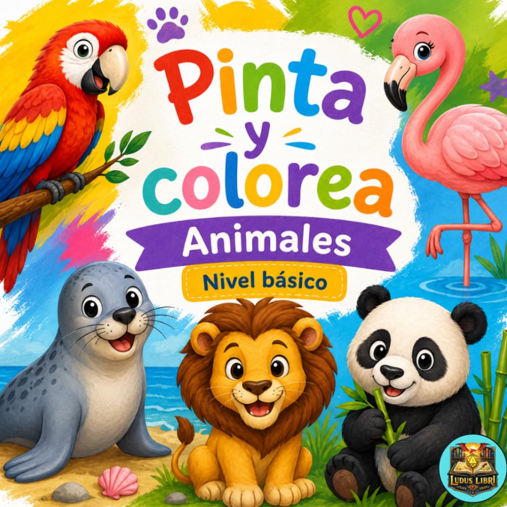 Pinta y colorea: Animales (nivel básico)