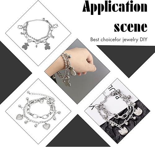 Miniatura 7 de PH PandaHall 100 colgantes redondos de acero inoxidable, dijes de bola pequeña, dijes de bola colgante de metal para bricolaje, collar, pulsera,