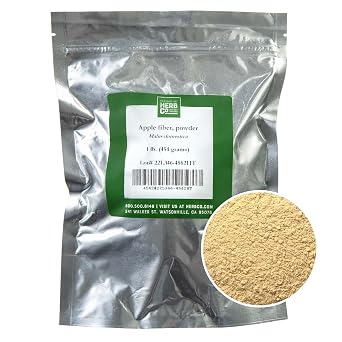 Apple Fiber Powder, by Herb Co, Malus Domestica, From the USA, for Baking, Thickening Soups & Sauces, Beverages, Encapsulation, Face Masks,1 lb