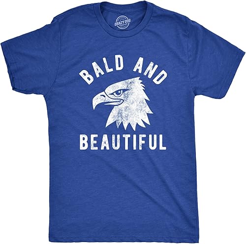 Camiseta calva y hermosa para hombre, divertida y sarcástica con águila calva del 4 de julio, broma de fiesta para chicos