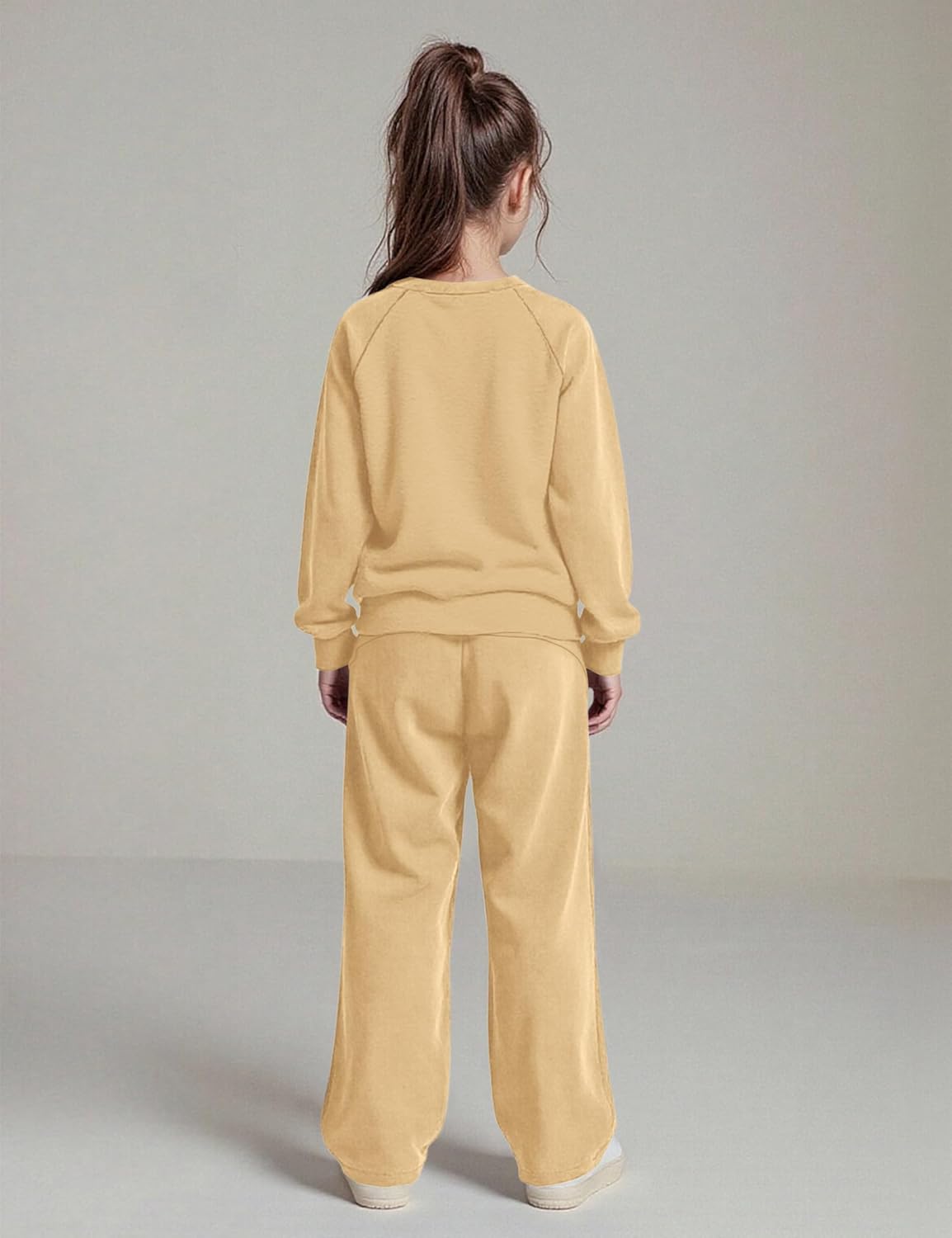 Yesfashion Girls 2 Piece Outfits Raglan Sleeve Sweatshirt and Sweatpants Fashion Tracksuits Sets, 4-13Y - Image 4