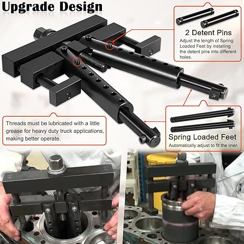 Miniatura 4 de Conjunto universal de extractor de revestimiento de cilindro  Extractor de revestimiento de cilindro de motor diésel resistente utilizado para Mack