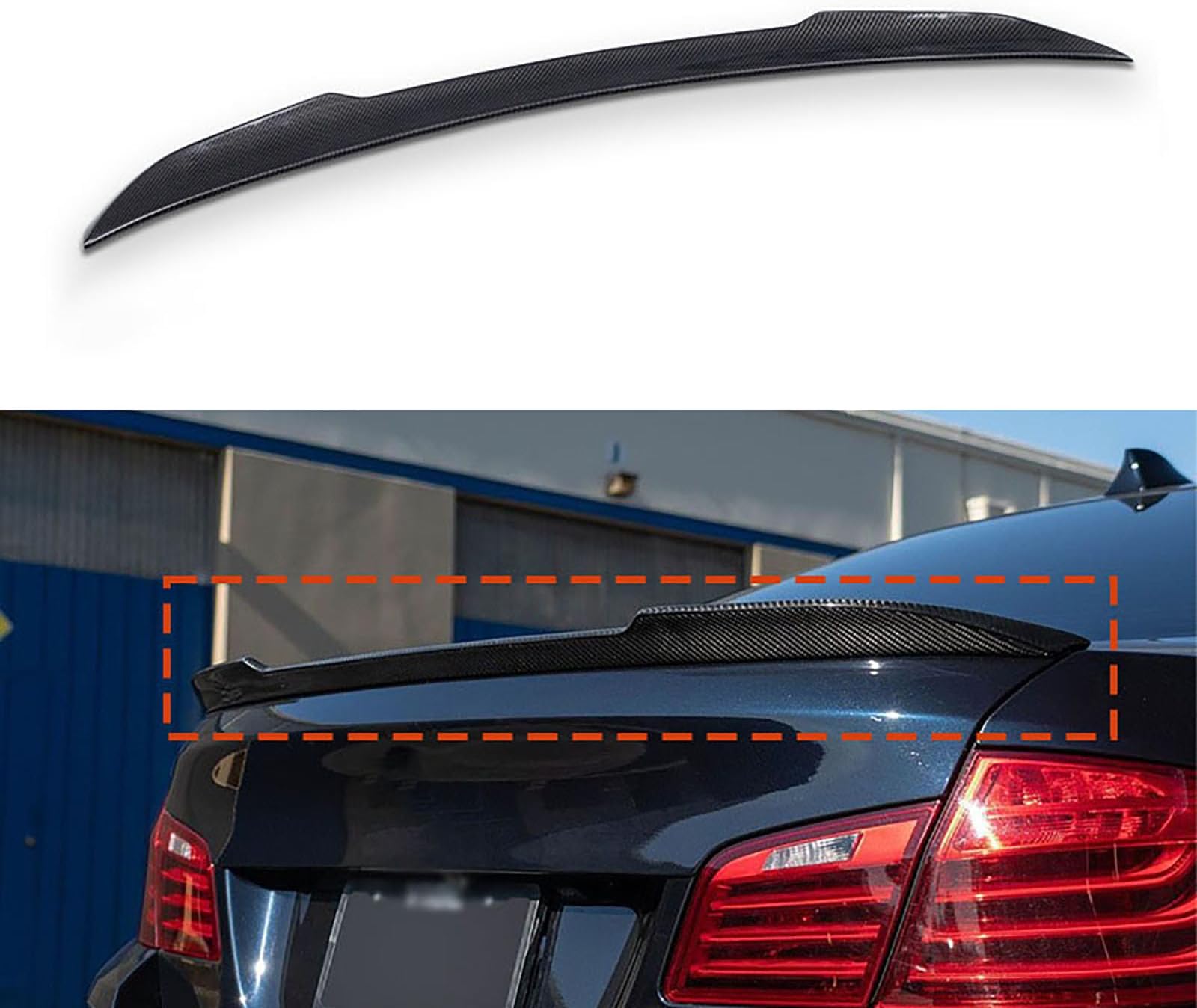 Compatible with BMW 5 Series F10 F18 CS Style 2010-2016, Car Rear Trunk Top Spoiler Lip tail wing Car Styling Body Kit Accessories Real carbon