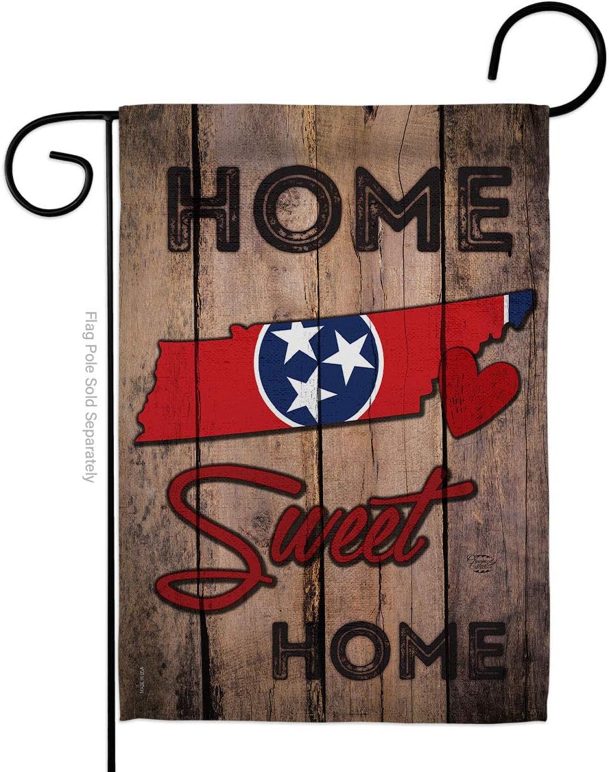Tennessee Home Sweet Garden Flag Regional States American Territories Republic Country Particular Area House Decoration Banner Small Yard Gift Double-Sided, Made in USA