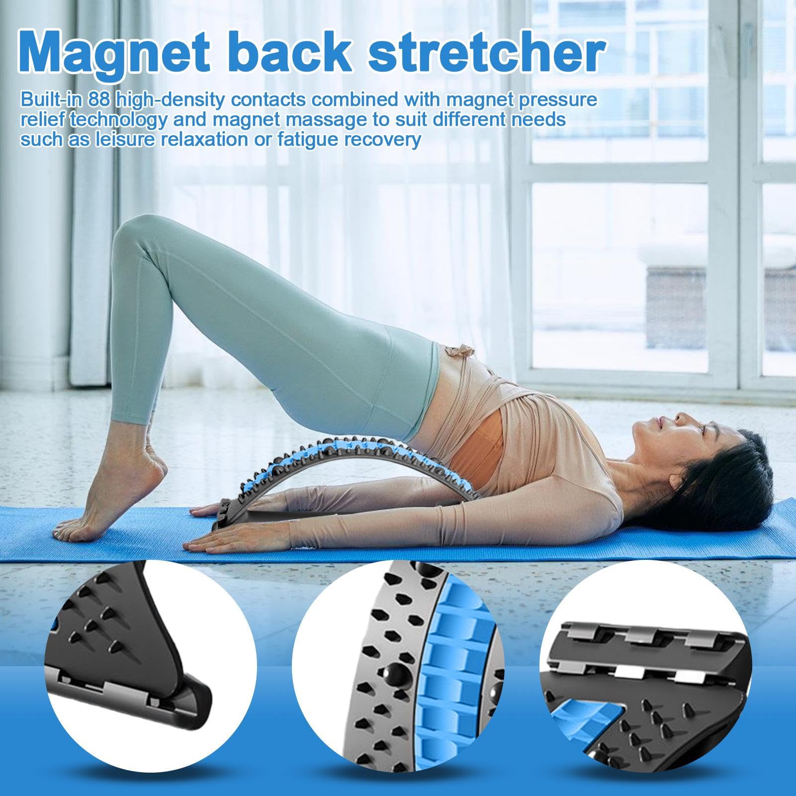 Lendenwirbelstützbrett, 38 x 25 cm, Lendenwirbelstütze mit Magneten, für Komfort der Wirbelsäule, Fitnessgerät mit verstellbarem Design, ideal für Muskelübungen, Positionskorrektur, Schlafen