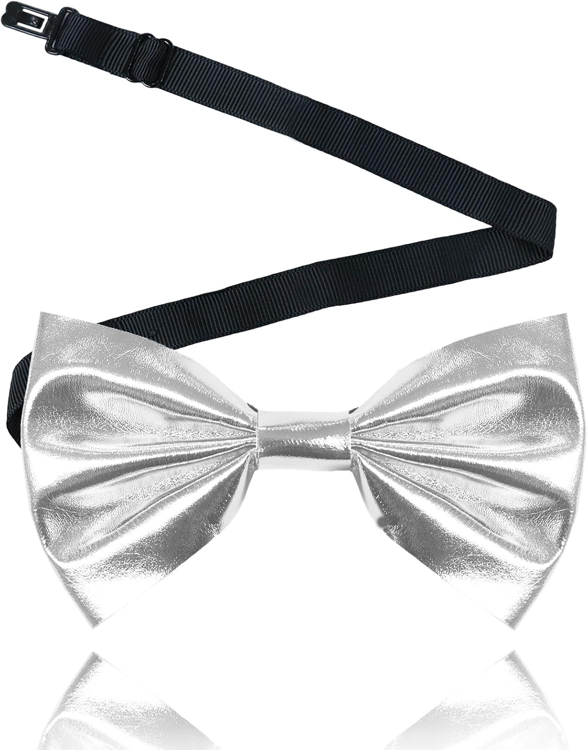 PU Leather Bow Ties for Men Adjustable Solid Color Bowtie for Men Pre-tied Mens Bow Tie for Wedding Office Party