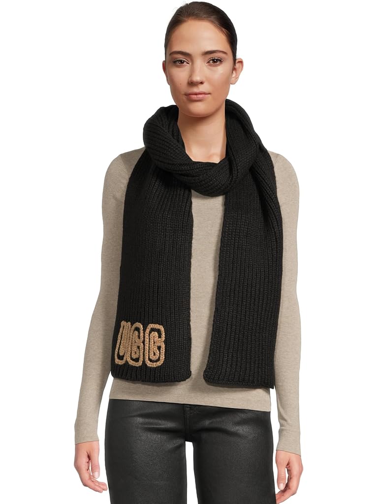 Black UGG Crafted Chunky Rib Scarf