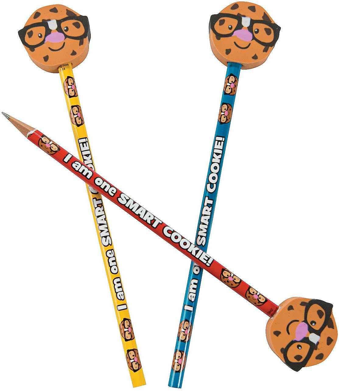 Fun ExpressSmart Cookie Pencil W/Cookie Topper - 12 Pieces - Educational and Learning Activities for Kids