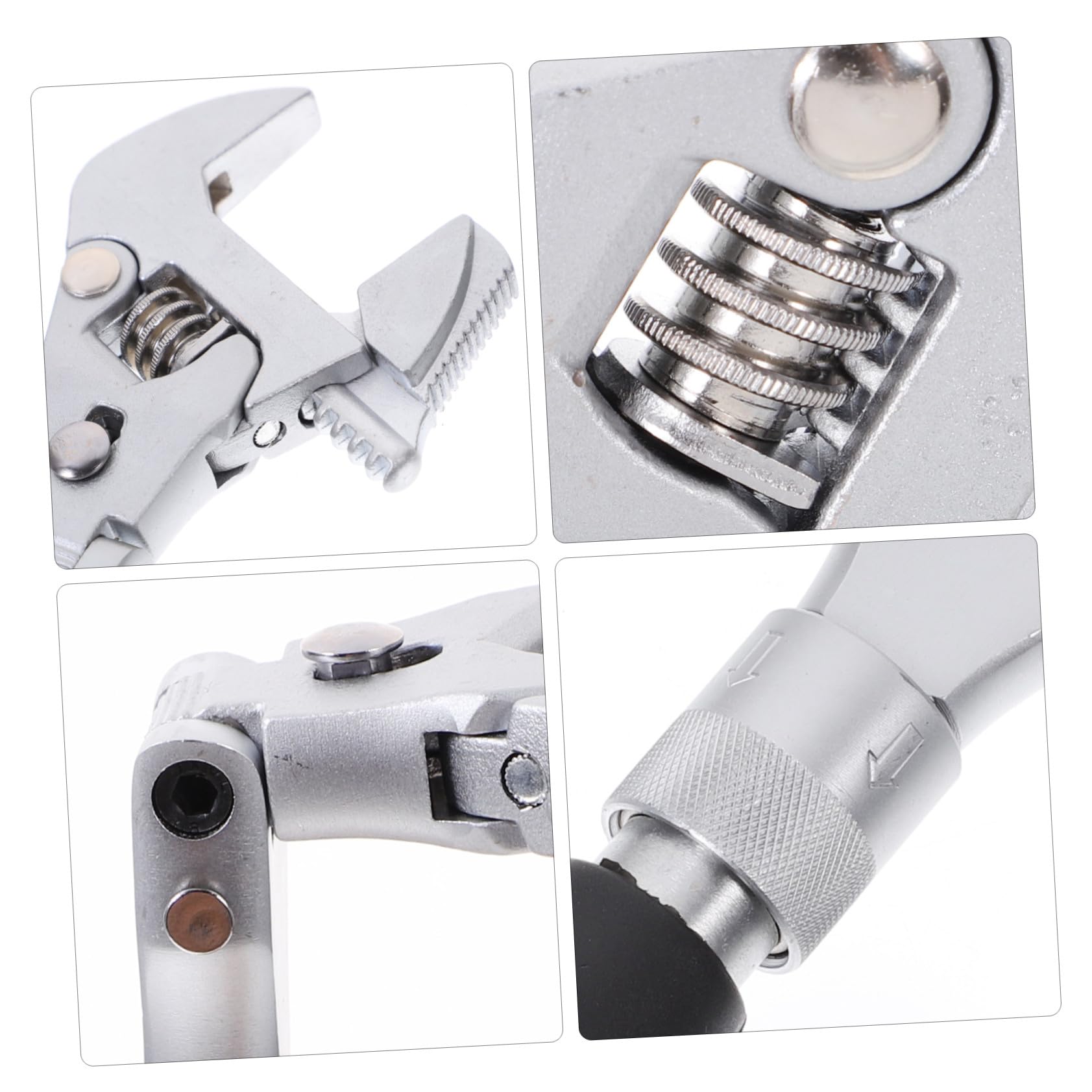 Llave Inglesa Ajustable Carraca Reversible con Mango Telescópico de Cabeza Flexible Giratoria Herramienta Duradera para Mantenimiento Doméstico y Mecánico
