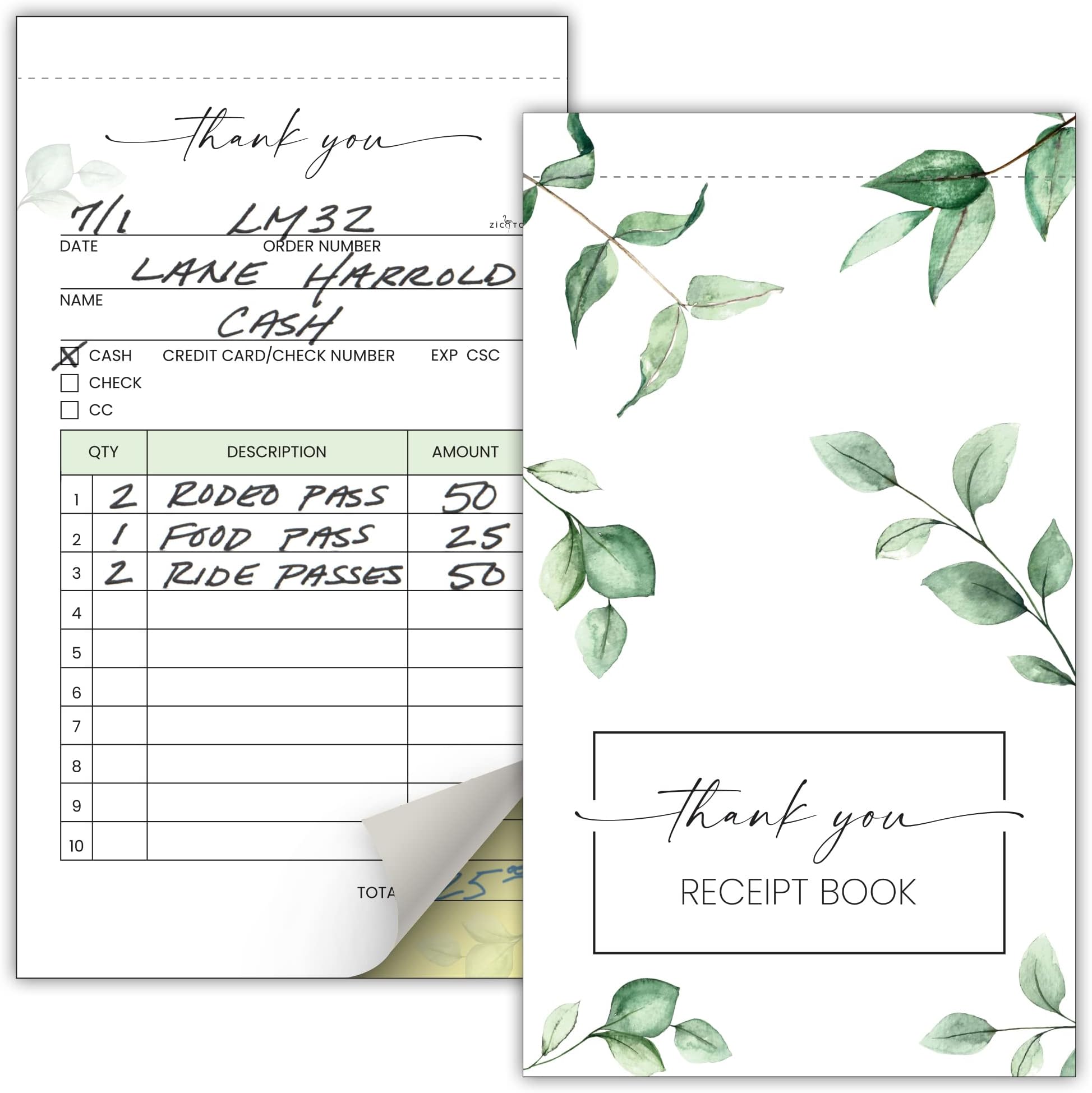 Beautiful Thank You Receipt Book for Small Businesses - Aesthetic and Easy to Use Receipt Pad - The Perfect Business Supplies That Helps You and Your Happy Clients to Stay Organized