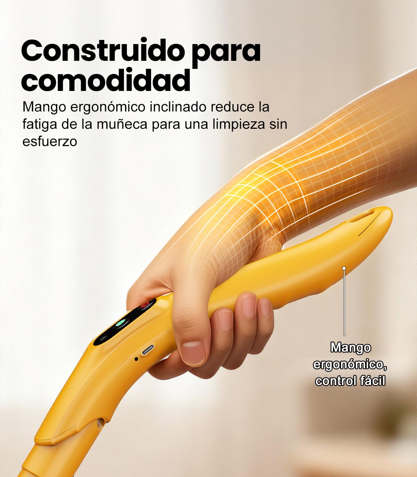Qimedo Mopa Eléctrica para Suelos Duros, Mopa Giratoria 800 RPM con Baterías Recargables 5000 mAh, Mopa con Spray Inalámbrica para Suelos de Madera y Azulejo