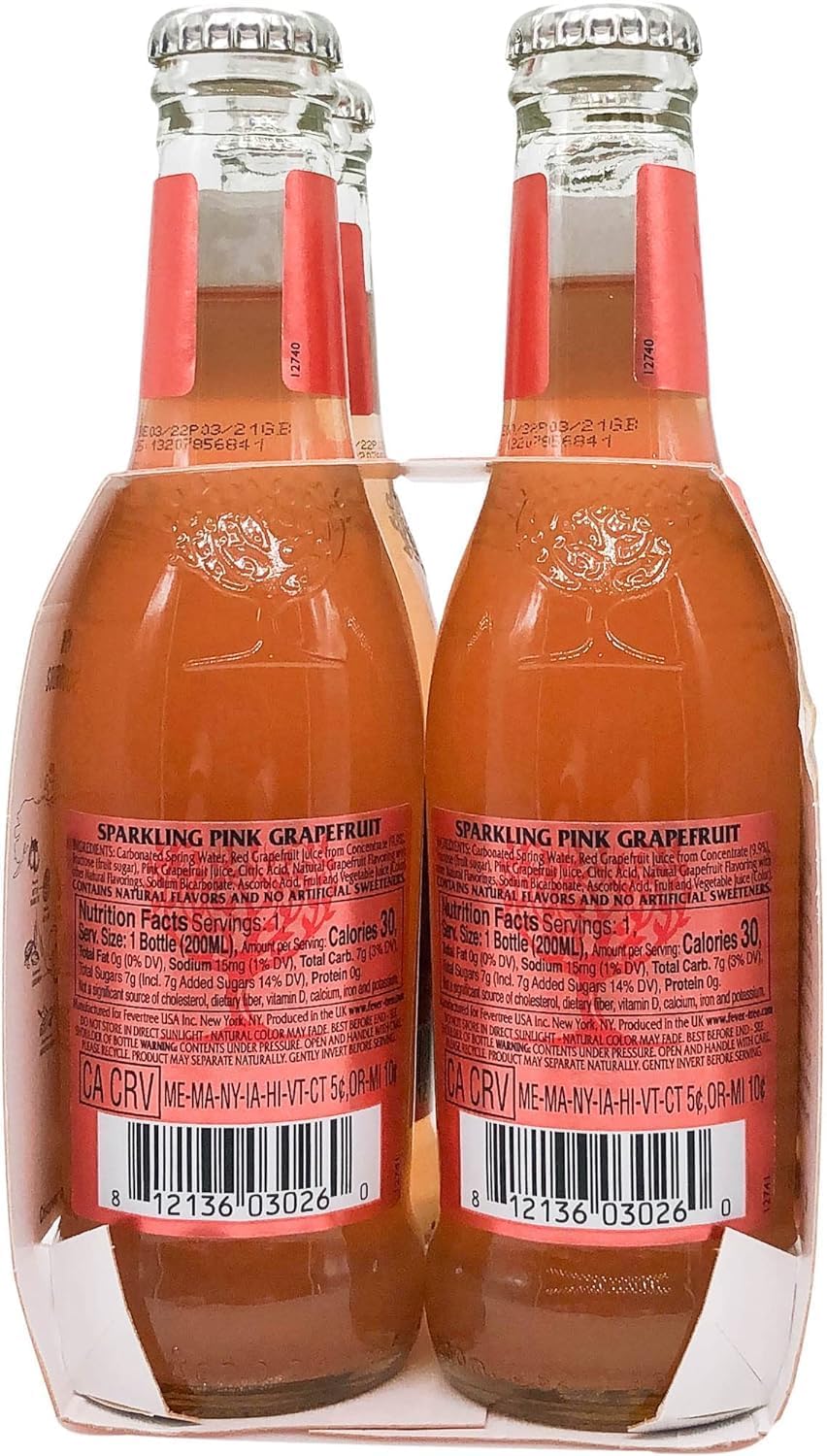 Italian Gourmet Bundle Fever Tree 48 x 200 ml Boisson Pétillante Pink Grapefruit Premium Mixer Pamplemousse Rose Bouteilles Verre Apéritif Mocktail Cocktail Fraîcheur Intense + Italian Gourmet Polpa