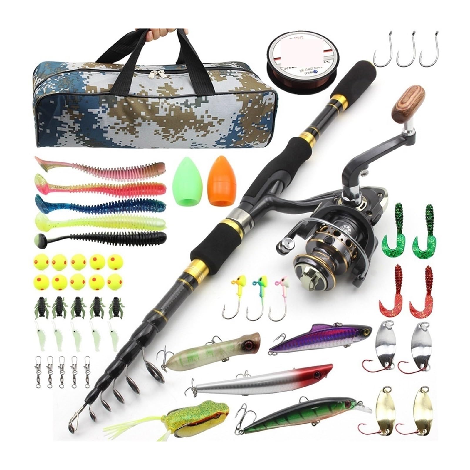 Best Frog Rods For Bass Fishing – MACIUM Fishing Pole Shrinking Lure Rod Set Straight Handle Lure ...