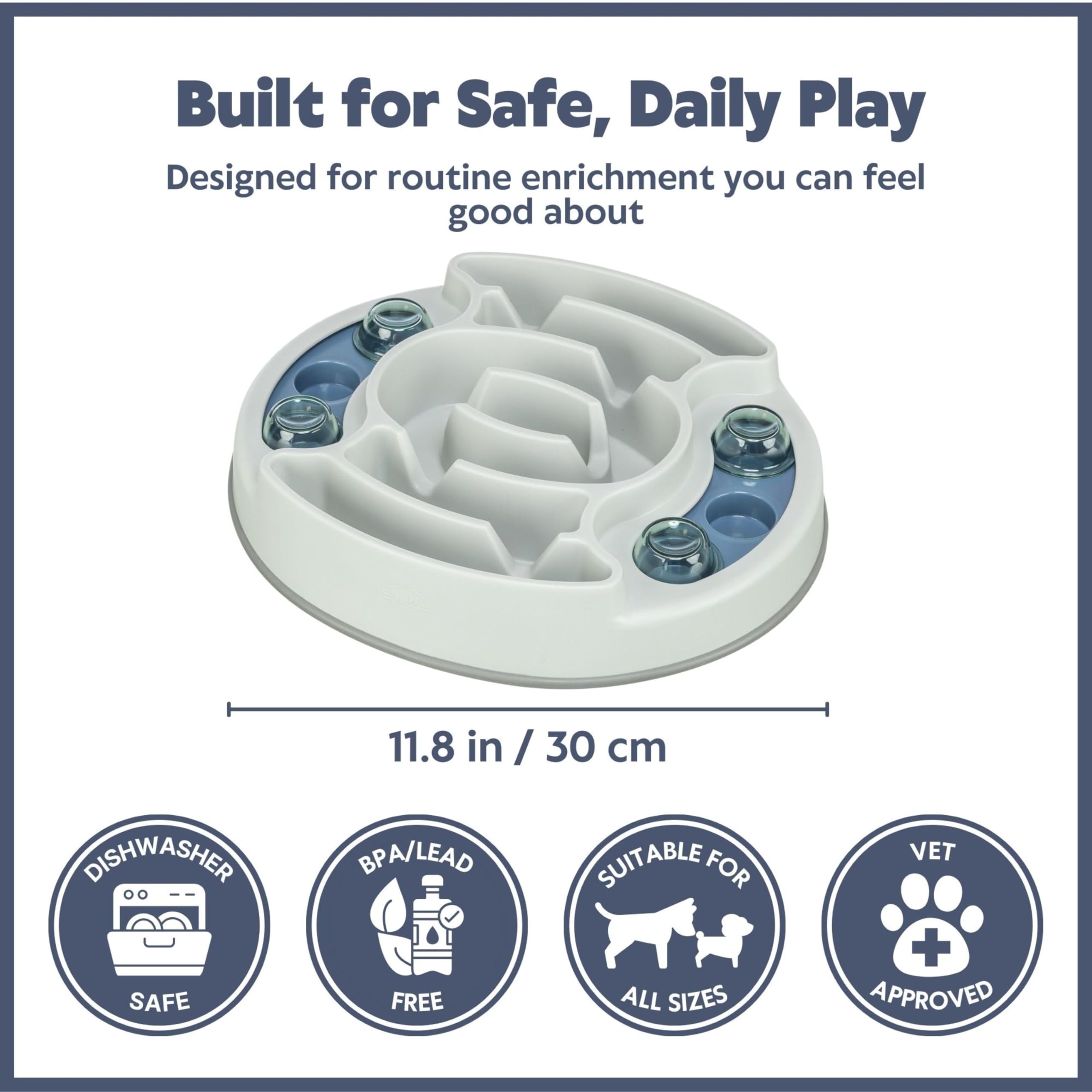 TRIXIE Zabawka dla psa inteligencja Dog Activity gra strategiczna "Slide & Feed" – wymagająca zabawka inteligencyjna dla psów do zatrudnienia, ø 30 x 27 cm – 32036