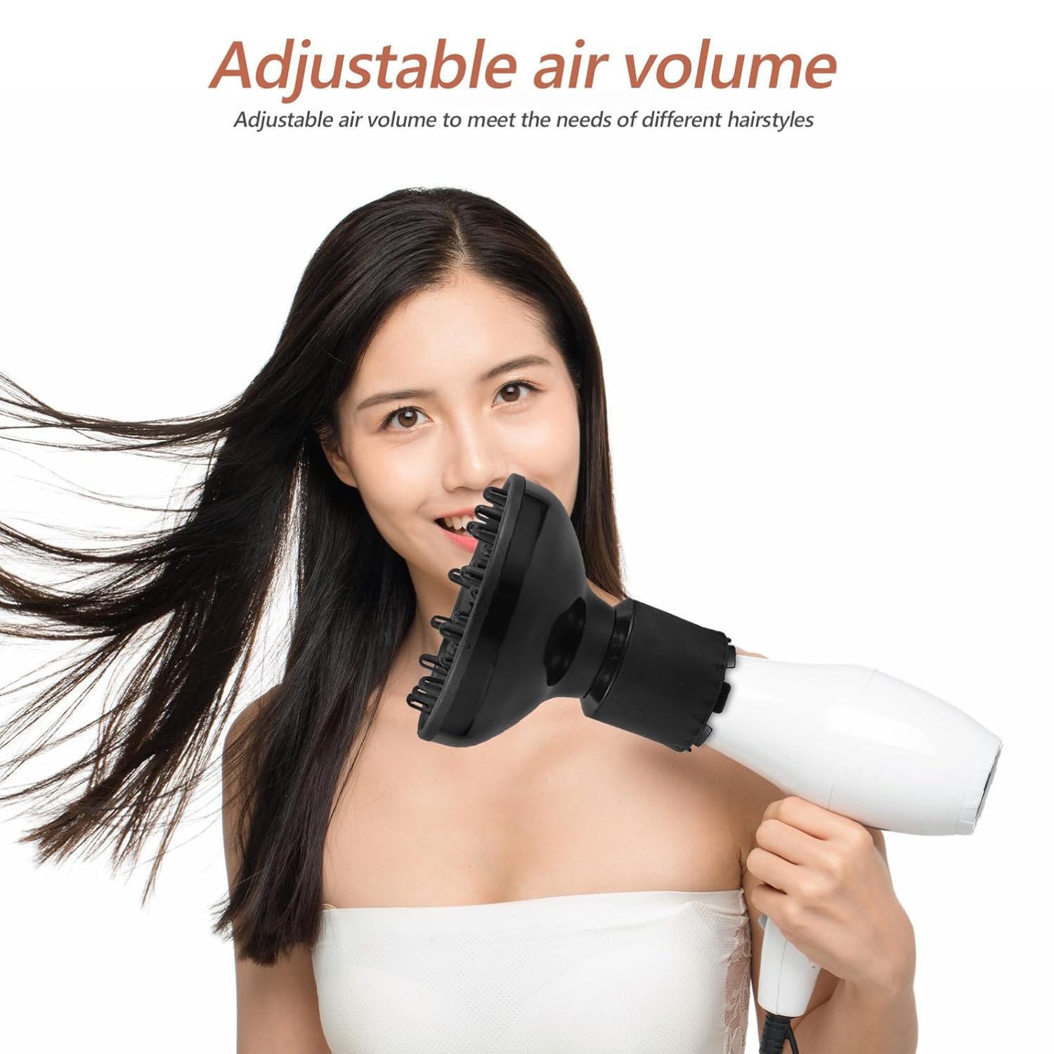 Didiseaon Universal Hood with Attachment at Dryer Diffuser Hair for Large Design and Adjustable Airflow Black Pp Plastic Diffuser Nozzle for Quick Styling Home