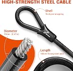 Sportneer Verrouillage à vélo : 18mm Vélo robuste U Lock 11,5''x6,25'' Plus Taille avec câble en acier haute sécurité 6ft/1.8m, anti-vol serrure à vélo avec support de montage & Clés pour le vélo électrique de montagne Road